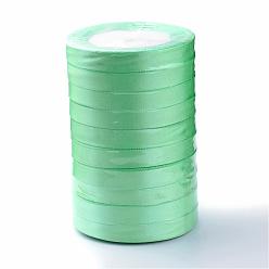 Vert Clair Ruban de satin à face unique, Ruban polyester, vert clair, 1/4 pouce (6 mm), environ 25 yards / rouleau (22.86 m / rouleau), 10 rouleaux / groupe, 250yards / groupe (228.6m / groupe)