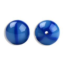 Medium Blue Opaque Resin Beads, Round, Medium Blue, 19mm, Hole: 2~2.4mm