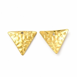 Настоящее золото 18K Ионное покрытие (ip) 304 подвески из нержавеющей стали, , треугольный шарм, реальный 18 k позолоченный, 15x17x2 мм, отверстие : 1.2 мм