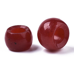Brique Rouge Perles de calcédoine blanche naturelle, Perles avec un grand trou   , teint, rondelle, firebrick, 15~17x10~12mm, Trou: 8mm