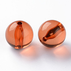 Chocolat Perles acryliques transparentes, ronde, chocolat, 20x19mm, Trou: 3mm, environ111 pcs / 500 g