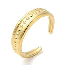 Chapado en Oro Real de 14K 304 anillo de puño abierto con puntos de acero inoxidable para mujer, real 14 k chapado en oro, tamaño de EE. UU. 8 1/2 (18.5 mm)