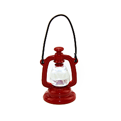 Rouge Lampe à huile miniature en alliage, pour accessoires de jardin de maison de poupée, faire semblant de décorations d'accessoires, rouge, 23x40~55mm