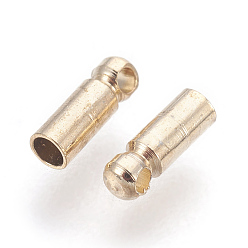 Light Gold Brass Cord Ends, End Caps, Light Gold, 6x2mm, Hole: 1mm, Inner Diameter: 1.5mm