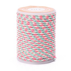 Colorful 4-Ply Polycotton Cord, Handmade Macrame Cotton Rope, for String Wall Hangings Plant Hanger, DIY Craft String Knitting, Colorful, 1.5mm, about 4.3 yards(4m)/roll