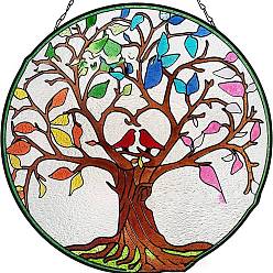 Разноцветный Акриловое дерево жизни подвесное украшение, для домашнего украшения стены окна дома, красочный, 160 мм