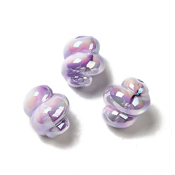 Medium Orchid UV Plating Rainbow Iridescent Acrylic Beads, Spiral Shape, Medium Orchid, 14x11.5~12mm, Hole: 1.6mm
