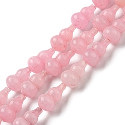 Pink Natural White Jade Beads Strands, Dyed, Gourd, Pink, 17.5~18.5x9.5~10mm, Hole: 1.2mm, about 23~24pcs/strand, 16.14~16.34 inch(41~41.5cm)