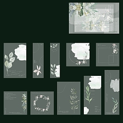 Verdemar Oscuro Bloc de papel floral para álbum de recortes, para álbum de recortes de bricolaje, tarjeta de felicitación, documento de antecedentes, verde mar oscuro, 65x115 mm