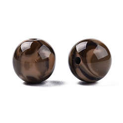 Chameau Perles en résine, pierre d'imitation, ronde, chameau, 12x11.5mm, Trou: 1.5~3mm