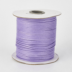 Lilac Eco-Friendly Korean Waxed Polyester Cord, Lilac, 1.5mm, about 169.51~174.98 Yards(155~160m)/Roll