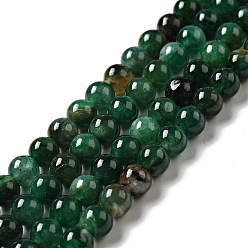 Émeraude Brins de perles de quartz émeraude naturelle, ronde, 10.5mm, Trou: 1mm, Environ 39 pcs/chapelet, 15.55'' (39.5 cm)