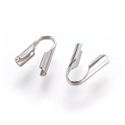 Stainless Steel Color 304 Stainless Steel Cord Ends, End Caps, Column, Stainless Steel Color, 7x2.5x6mm, Hole: 3.5x2mm