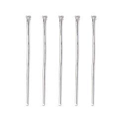 Silver Iron Flat Head Pins, Cadmium Free & Lead Free, Silver, 35x0.75~0.8mm, 20 Gauge, about 5400pcs/1000g, Head: 2mm