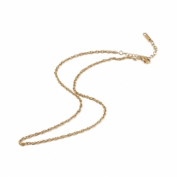 Golden Ion Plating(IP) 304 Stainless Steel Rope Chain Necklace for Men Women, Golden, 15.87 inch(40.3cm)