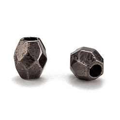 Gunmetal Alloy Spacer Beads, Oval, Cadmium Free & Nickel Free & Lead Free, Gunmetal, 4x3.5mm, Hole: 1mm, about 7600pcs/1000g
