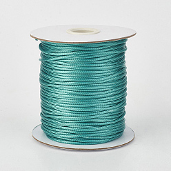 Light Sea Green Eco-Friendly Korean Waxed Polyester Cord, Light Sea Green, 0.8mm, about 174.97 yards(160m)/roll