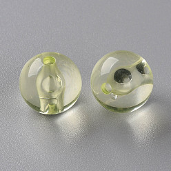 Jaune Clair Perles acryliques transparentes, ronde, jaune clair, 16x15mm, Trou: 2.8mm, environ220 pcs / 500 g