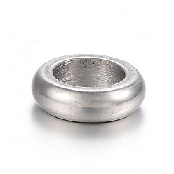 Stainless Steel Color 304 Stainless Steel Spacer Beads, Flat Round, Stainless Steel Color, 10x3mm, Hole: 6mm