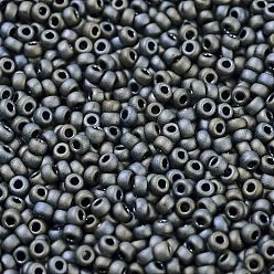 (RR2002) Matte Metallic Silver Gray MIYUKI Round Rocailles Beads, Japanese Seed Beads, 11/0, (RR2002) Matte Metallic Silver Gray, 2x1.3mm, Hole: 0.8mm, about 50000pcs/pound