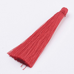 Rouge Gland de nylon pendentif décoration, rouge, 65~74x6mm