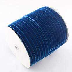 Medium Blue 1/8 inch Single Face Velvet Ribbon, Medium Blue, 1/8 inch(3.2mm), about 200yards/roll(182.88m/roll)