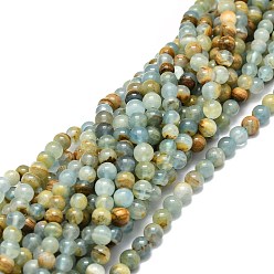 Calcite Perles de calcite bleues naturelles, ronde, 6mm, Trou: 0.8mm, Environ 64 pcs/chapelet, 15.55'' (39.5 cm)