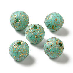 Turquoise Pâle Perles acryliques opaques, ronde, turquoise pale, 11.5x11mm, Trou: 2mm, environ: 520 pcs / 500 g