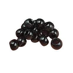 Negro Perlas de ágata negra de imitación de vidrio, Rondana plana, negro, 8x5.2 mm, agujero: 3.5 mm