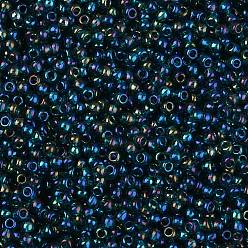 (167BD) Transparent AB Teal Toho perles de rocaille rondes, perles de rocaille japonais, (167 bd) transparent ab turquoise, 8/0, 3mm, Trou: 1mm, environ1110 pcs / 50 g