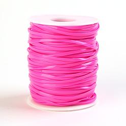 Фуксиновый Плоские шнуры из пвх, для изготовления ювелирных изделий, красно-фиолетовые, 2.3 мм, о 50 ярдов / крен
