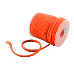 Orange Red Soft Nylon Cord, Flat, Orange Red, 5x3mm, about 21.87 yards(20m)/roll
