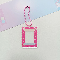 Ярко-Розовый Акриловый diy фотокарта фоторамка брелок, прозрачный диск звезда чеканка кулон украшения наклейка брелок, с шариковыми цепями случайного цвета, прямоугольные, ярко-розовый, 5.1x3.7 см
