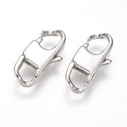 Stainless Steel Color 304 Stainless Steel Lobster Claw Clasps, Stainless Steel Color, 17x8x4mm, Hole: 4x4.5mm
