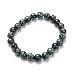 Jaspe Kambaba Bracelets de perles extensibles en jaspe kambaba naturel, ronde, diamètre intérieur: 2-1/8 pouce (5.5 cm), perles: 8~9 mm