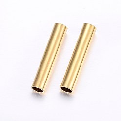 Golden 304 Stainless Steel Tube Beads, Golden, 30x3mm, Hole: 2.3mm