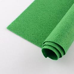 Verde Lima Tejido no tejido bordado fieltro de aguja para manualidades bricolaje, plaza, verde lima, 298~300x298~300x1 mm, sobre 50 unidades / bolsa