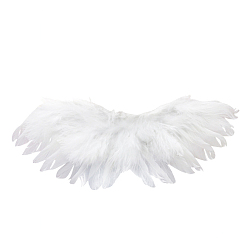 Blanc Mini poupée plume d'aile d'ange, avec une corde élastique, pour bricolage bjd makings décorations accessoires, blanc, 40x160mm