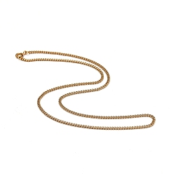 Golden 304 Stainless Steel Curb Chain Necklaces, with Spring Ring Clasps, Golden, 17.05 inch(43.3cm), 2mm