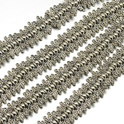 Plata Antigua Estilo tibetano hebras de perlas de aleación de ala, sin plomo, plata antigua, 4.5x14x3.5 mm, agujero: 2 mm, sobre 59 unidades / cadena, 8 pulgada