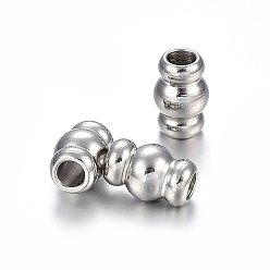 Stainless Steel Color 304 Stainless Steel Beads, Column, Stainless Steel Color, 9x6mm, Hole: 3mm