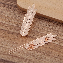 Rose Gold Iron Leaf Hair Pin, Ponytail Holder Statement, Hair Accessories for Women, Rose Gold, 50x13mm