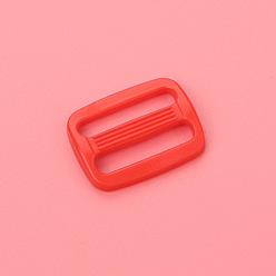 Red Plastic Slide Buckle Adjuster, Multi-Purpose Webbing Strap Loops, for Luggage Belt Craft DIY Accessories, Red, 26x22x3.5mm