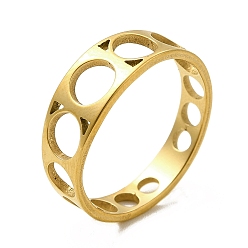 Золотой Ионное покрытие (ip) 201 перстни из нержавеющей стали, полое круглое кольцо для женщин, золотые, 4~6 мм, внутренний диаметр: 17 мм