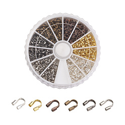 Mixed Color Brass Wire Guardians, Mixed Color, 4.5x4x1mm, Hole: 0.5mm, about 540pcs/box