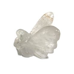 Cristal de Quartz Décorations d'affichage d'ange et de fée en cristal de quartz naturel, figurine décoration de la maison, pierre d'énergie reiki pour la guérison, 40x45x40mm