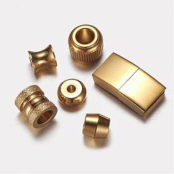 Golden 304 Stainless Steel Toggle Clasps, Golden, Ring: 20.5x16x2mm, Hole: 3mm, Bar: 23x7x2mm, Hole: 3mm