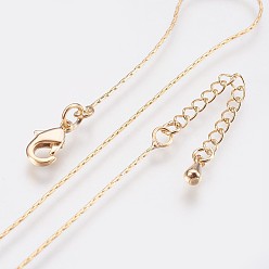Real 18K Gold Plated Long-Lasting Plated Brass Coreana Chain Necklaces, with Lobster Claw Clasp, Nickel Free, Real 18K Gold Plated, 18.1 inch (46cm), 0.7mm