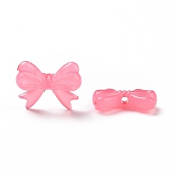 Light Coral Imitation Jelly Style Acrylic Beads, Bowknot, Light Coral, 14x18x4.5mm, Hole: 2mm, about 917pcs/500g