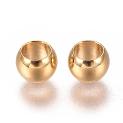 Golden 201 Stainless Steel Spacer Beads, Rondelle, Golden, 4x3mm, Hole: 2.5mm